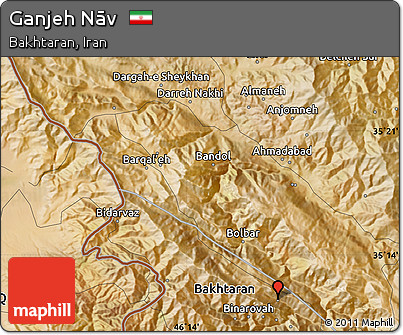 Satellite Map of Ganjeh Nāv