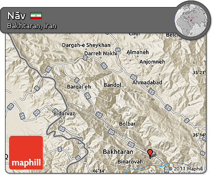 Shaded Relief Map of Nāv