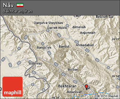 Shaded Relief Map of Nāv