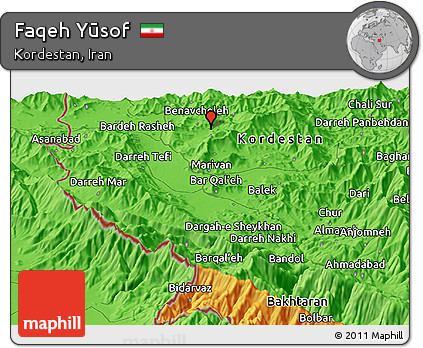 Political Panoramic Map of Faqeh Yūsof
