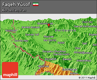 Political Panoramic Map of Faqeh Yūsof