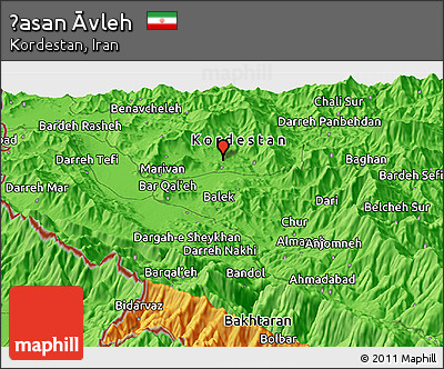 Political Panoramic Map of Ḩasan Āvleh
