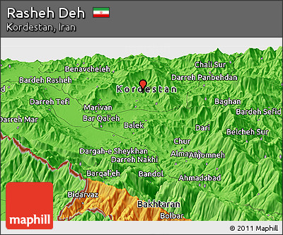 Political Panoramic Map of Rasheh Deh