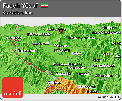 Political Panoramic Map of Faqeh Yūsof