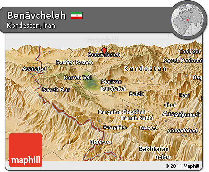 Satellite Panoramic Map of Benāvcheleh