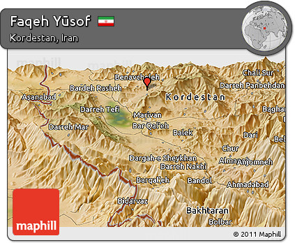 Satellite Panoramic Map of Faqeh Yūsof