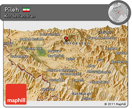 Satellite Panoramic Map of Pīleh