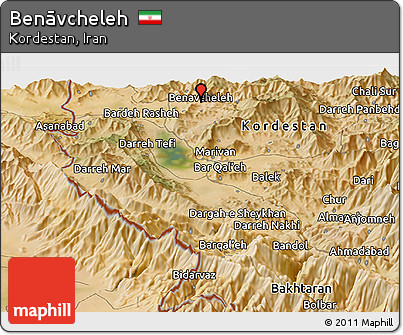 Satellite Panoramic Map of Benāvcheleh