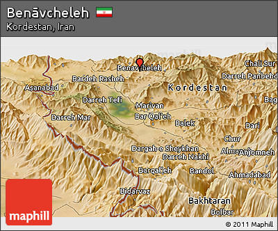 Satellite Panoramic Map of Benāvcheleh