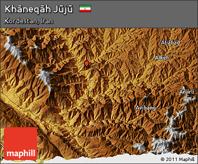 Physical 3D Map of Khāneqāh Jūjū