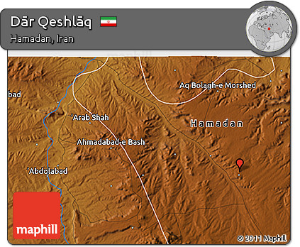 Physical 3D Map of Dār Qeshlāq