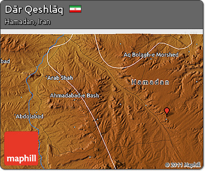 Physical 3D Map of Dār Qeshlāq