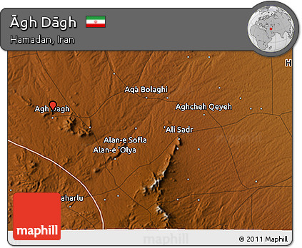 Physical 3D Map of Āgh Dāgh