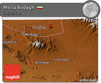 Physical 3D Map of Mollā Bodāgh