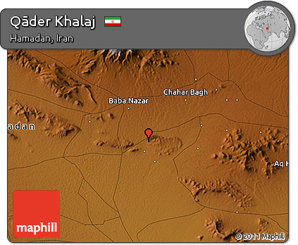 Physical 3D Map of Qāder Khalaj