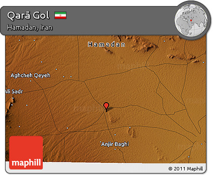 Physical 3D Map of Qarā Gol
