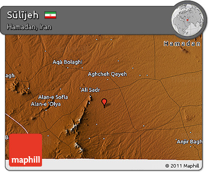 Physical 3D Map of Sūlījeh