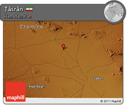 Physical 3D Map of Ţāsrān