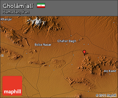 Physical 3D Map of Gholām`alī