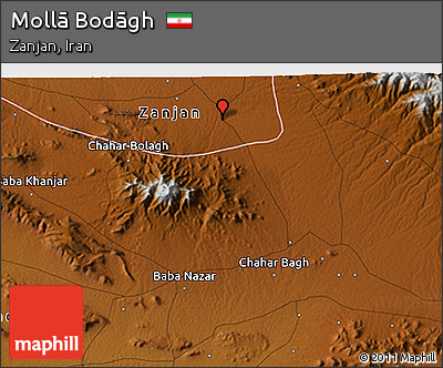 Physical 3D Map of Mollā Bodāgh
