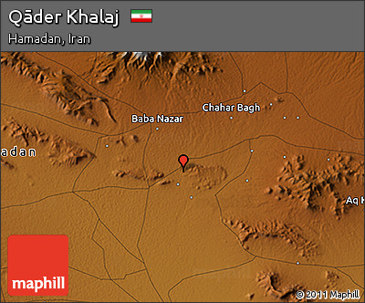 Physical 3D Map of Qāder Khalaj