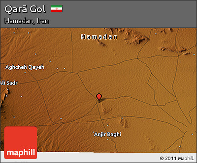 Physical 3D Map of Qarā Gol