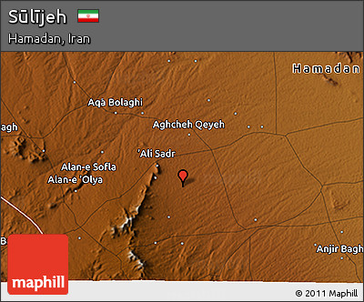 Physical 3D Map of Sūlījeh