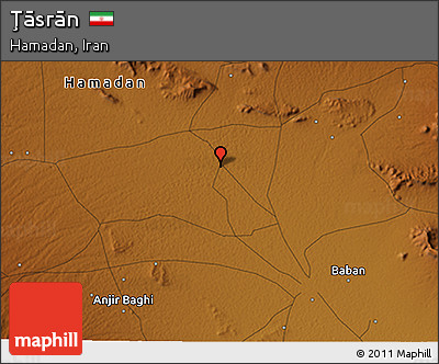Physical 3D Map of Ţāsrān