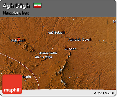 Physical 3D Map of Āgh Dāgh