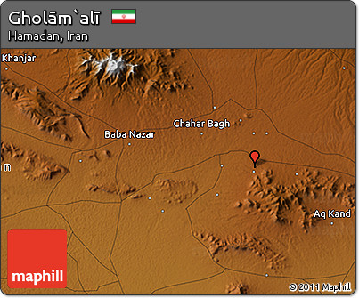 Physical 3D Map of Gholām`alī