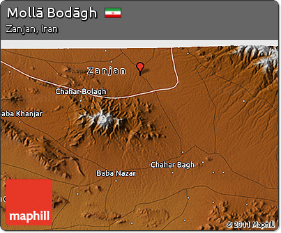 Physical 3D Map of Mollā Bodāgh