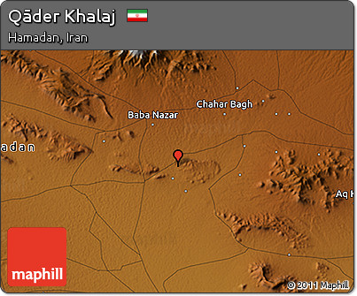 Physical 3D Map of Qāder Khalaj
