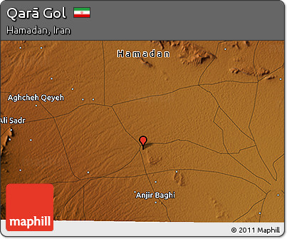 Physical 3D Map of Qarā Gol