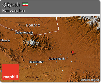 Physical 3D Map of Qāyesh