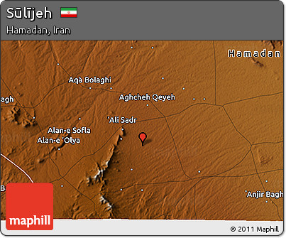Physical 3D Map of Sūlījeh