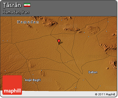 Physical 3D Map of Ţāsrān