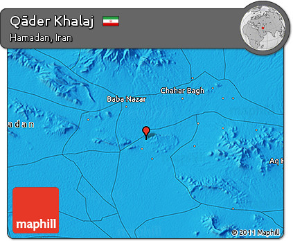 Political 3D Map of Qāder Khalaj