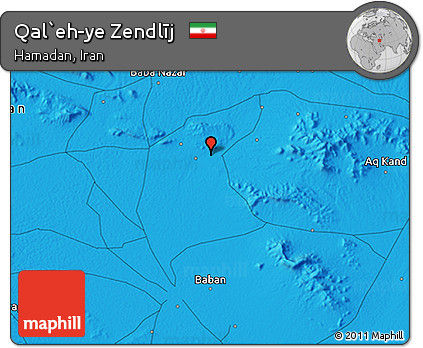 Political 3D Map of Qal`eh-ye Zendlīj