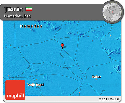 Political 3D Map of Ţāsrān