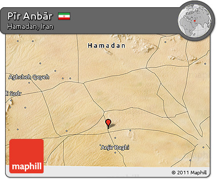 Satellite 3D Map of Pīr Anbār