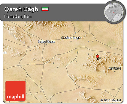 Satellite 3D Map of Qareh Dāgh