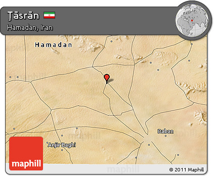 Satellite 3D Map of Ţāsrān