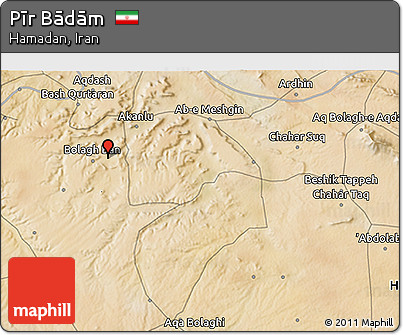 Satellite 3D Map of Pīr Bādām