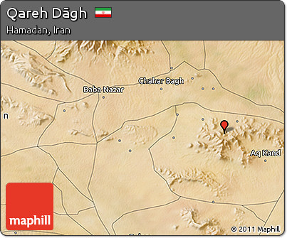 Satellite 3D Map of Qareh Dāgh