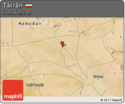 Satellite 3D Map of Ţāsrān