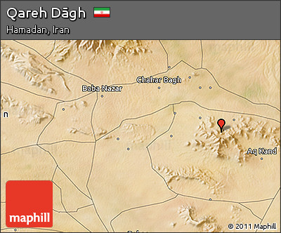 Satellite 3D Map of Qareh Dāgh