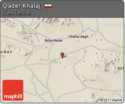 Shaded Relief 3D Map of Qāder Khalaj