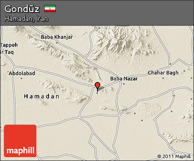 Shaded Relief 3D Map of Gondūz