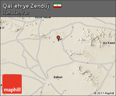 Shaded Relief 3D Map of Qal`eh-ye Zendlīj