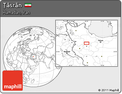 Blank Location Map of Ţāsrān